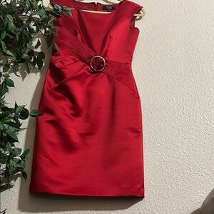 Alex Marie Red Mini Dress with Gold Accent